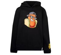 Fortnite - Sudadera negra con capucha para niños, diseño de perro caliente y calavera, 100% algodón, Negro, 15 Years
