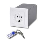 FortNovo Caja fuerte para toma de corriente, caja fuerte con 1 enchufe, apertura magnética y cerradura especial, caja fuerte de pared para guardar de forma invisible, compartimento secreto para dinero