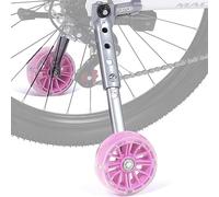 FORTOP Ruedas de entrenamiento para bicicleta, par de ruedas traseras resistentes con estabilizadores montados para bicicleta variable de 16, 18, 20, 22 y 24 pulgadas, para niños y niñas (rosa)