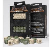 Fortress Compact D6: Beige & Olive de Q-Workshop, dados para juegos de mesa RPG,