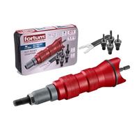 Fortum Adaptador de Tuerca Remachada para Taladro y Atornillador | Herramienta para Remachar Tuercas de Aluminio, Acero y Acero Inoxidable | Adaptador Tuercas de M3-M8 | Pistola de Remaches Adaptador