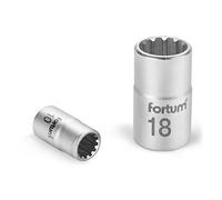 FORTUM Cabeza hueca Multilock, 1/4", 4 mm, 25 mm de largo