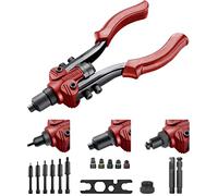 Fortum Remachadora manual para remaches ciegos y remaches roscados, alicates para tuercas de remache M3-M10 y remaches pop de aluminio, latón, acero y acero inoxidable, incluye pasadores de tracción