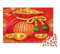 Fortuna del Año Nuevo Chino Puzzles 1000 Piezas Papel Reciclado para Adultos Puzzle para Adultos Juego Familiar Divertido y desafiante Juego Educativo con desafío 70x50cm/1000pcs