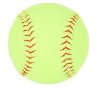 FortunateSweet Pelota de entrenamiento de softball de tamaño oficial de 12 pulgadas para práctica de bateo, cubierta de PVC con costuras rojas para ejercicios de béisbol y sóftbol, 6.5 onzas, color