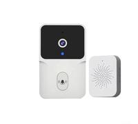 FortunateSweet Timbre de video inteligente con cámara HD, intercomunicador de audio bidireccional nocturno, función de cambio de voz, cámara de seguridad inalámbrica, para entrada del hogar, monitoreo