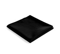 fortunatever Corbata de satén sólido para hombre con pañuelo, corbatas hechas a mano para hombre, 1 pañuelo negro, Medium