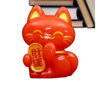 Fortune Cat - Estatua de cerámica Maneki Neko, Linda Figura de Gato Feliz, Gato de la, pequeña Figura Decorativa con función de Prosperidad, Ideal para Mesa de casa, Oficina, mostrador