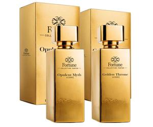 FORTUNE Golden Throne & Opulent Myth - Eau de Parfum para Hombre 100 ml cada uno (Set de 2) | Aromas Intensos y Elegantes