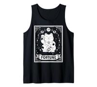 Fortune Maneki Neko - Tarjeta de Tarot de la Suerte con Gato japonés Camiseta sin Mangas