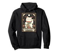 Fortune Maneki Neko - Tarjeta de Tarot de la Suerte con Gato japonés Sudadera con Capucha