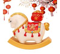 Fortune Pony Sculpture - 7.3 x 3.5 x 6 cm Polymer Mini Figure, Vibrant Mascot Model | Artistic Holiday Charm, Cultural Showcase Piece for Bedside Party Ceremony Bookshelf Studios Vehicles Residences