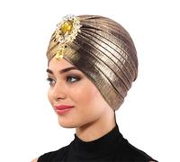 Fortune Teller - Bufanda turbante dorada - Accesorios de disfraz vintage para mujer