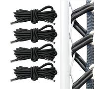 FortuneGlobe 4 Piezas Cuerda de Repuesto Elasticos,Sillón de jardín al Aire Libre,Sillón jardín Exterior,Silla Larga (Black)