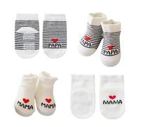 FortuneGlobe - Calcetines para bebé, 2 unidades, regalo de nacimiento, calcetines recién nacidos, niño niña (0-6), blanco, 10
