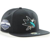 Forty Seven 47 Brand San Jose Sharks NHL Sure Shot Captain Snapback Cap Negro