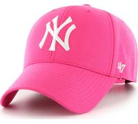 Forty Seven 47 Marca New York Yankees Magenta MVP Curved Visor Snapback Cap