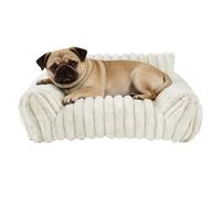 FortyFor Sofá de 3 lados para mascotas, piel de conejo, 60 cm, lavable, color blanco | Cojín interior extraíble, funda extraíble, plegable para ahorrar espacio, antiestático, suave