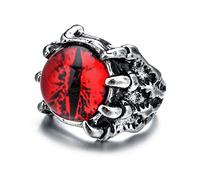 FORUBUS Anillo gótico de ojo de dragón y garras para mujeres y hombres, joyería de Halloween, garras que sostienen el mal de ojo, anillo envejecido para fiesta Egirl Eboy decoración, Metal, Metal.