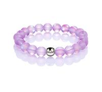 FORUBUS Pulsera elástica con cuentas de sirena mística, cuentas de cristal de sirena brillante, pulsera de cuentas esmeriladas de 8 mm para mujeres y niñas, joyería de vacaciones, Medium, Piedra