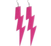 Forum Novelties Club Candy Neon Lightning Bolt Costume Earrings: Hot Pink One Size