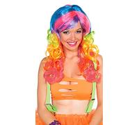 Forum Novelties Club Candy Rainbow Swirl Curly Costume Wig Adult One Size