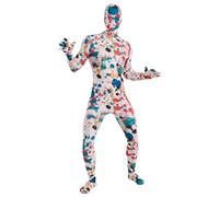 Forum Novelties Disappearing Man Patterned Stretch Body Suit Costume Art Spattered, Rainbow, Medium/Large