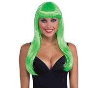 Forum Novelties Neon Green Long Sassy Adult Costume Wig with Bangs One Size