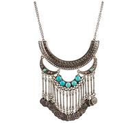 Forum Novelties Womens Western Silver and Turquoise Costume Necklace