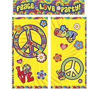 Forum Novelties X76086 - Juego de decoración hippie, 1 telón de fondo, multicolor, talla única
