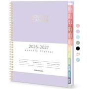 Forvencer Agenda mensual 2026-2027, julio de 2026 a diciembre de 2027, calendario académico de 8.5 x 11 pulgadas, pestañas de 18 meses, bonita cubierta de plástico, agenda de papel grueso tamaño A4