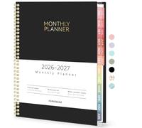 Forvencer Agenda mensual 2026-2027, julio de 2026 a diciembre de 2027, calendario académico de 8.5 x 11 pulgadas, pestañas de 18 meses, bonita cubierta de plástico, agenda de papel grueso tamaño A4