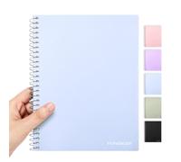 Forvencer Small Notebook, 6" x 9.5" Spiral Notebook College Ruled, 1 Subject, Perforated Pages, Sturdy Pocket Divider, 80 Sheets, Fights Ink Bleed, Water Resistant Cover, School Supplies