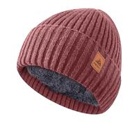 FORVEVO Gorro de invierno para hombre y mujer, gorro de polar calentador, forro de polar, gorros de invierno clásico con dobladillo, Rosa, Talla única