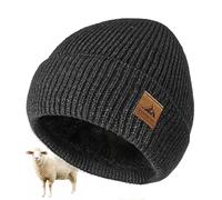 FORVEVO Gorro de lana para hombre de invierno, cálido gorro de lana para mujer con forro polar, gorro de invierno suave para hombre, gorro de punto resistente al viento, Gris Brezo, Talla única