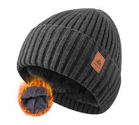 FORVEVO Gorro Invierno Mujer, Gorro Polar Hombre Termico, con Forro Suave, Gorros Punto Felpa, Gorros Invierno Clásico, Ideal Climas Fríos, Puede en Condiciones Polar y Nieve(Gris Oscuro)