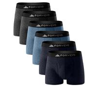 FORVEVO Paquete de 6 calzoncillos tipo bóxer para hombre de merino, ropa interior transpirable de lana merina para hombres, suave y antiolor, tallas M-3XL, M