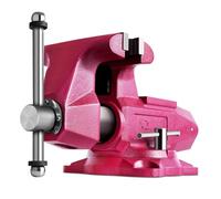 Forward Tornillo de banco redondo, tornillo de banco industrial económico 1760 con base giratoria de 360°, ancho de mandíbula de 6 pulgadas, apertura máxima de mandíbula de 7 pulgadas, profundidad de