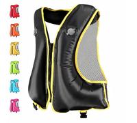 Forweway - Chaleco de flotabilidad inflable para adultos hasta 100 kg 150-200 cm, doble habitación alta visibilidad para kayak Sup Paddle Surf buceo pesca (norma UE)