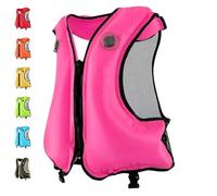 Forweway - Chaleco de flotabilidad inflable para adultos hasta 100 kg 150-200 cm, doble habitación alta visibilidad para kayak Sup Paddle Surf buceo pesca (norma UE)