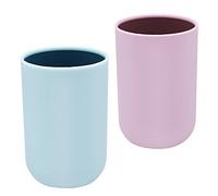 FORYNXHWIN 2 Piezas Estuche Cepillos de Dientes Plástico, para cepillos y Pasta de Dientes, portacepillos de baño, para Viajes, Camping, baño, Accesorios de baño ordenados (Rosa y Azul)