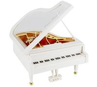 FORYNXHWIN Caja de música de Piano Blanca, Mini Caja de música de Cuerda de Piano para decoración de Escritorio, Regalo de Cumpleaños De Navidad, San Valentín (4,7 x 5,5 x 7,1 in)
