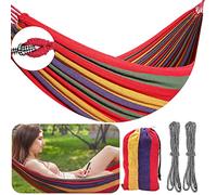 FORYNXHWIN Hamaca para Exteriores, Hamaca de Algodón, Hamaca para Acampar en el Jardín, Hamaca Individual de 190 x 100 cm, Carga 150kg, para Exterior/Interior, Viajes, Jardín y Playa