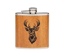 FORYOU24 Petaca de acero inoxidable, diseño de ciervo - Regalo para hombres