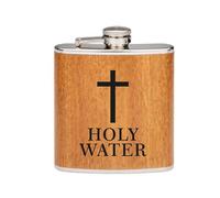 FORYOU24 Petaca de acero inoxidable, diseño de Holy Water - Regalo para hombres