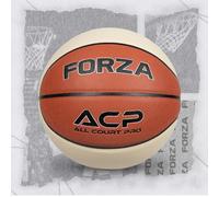 FORZA All Court Pro Balones de Baloncesto | Cuero de Microfibra Premium con Textura Hex para un Mejor Agarre - Tallas 5, 6 y 7 para Interior y Exterior (Crema/Marrón Claro, 6-24 Paquete)