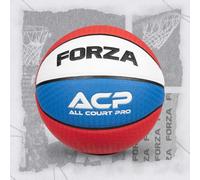 FORZA All Court Pro Balones de Baloncesto | Cuero de Microfibra Premium con Textura Hex para un Mejor Agarre - Tallas 5, 6 y 7 para Interior y Exterior (Rojo/Blanco/Azul, 6-1 Paquete)