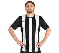 FORZA Camiseta de manga corta para hombre [XS-XXL] - Camiseta de fútbol de manga corta de alta calidad | 5 opciones de color de rayas (blanco y negro, L)