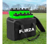 FORZA Juego de 10 Botellas de Agua (750 ml) y Bolsa de Transporte │ Capacidad de botella 10x │ Bolsa para botella de equipo deportivo (Verde)