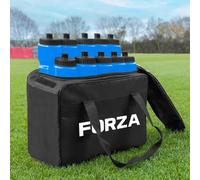 FORZA Juego de 10 Botellas de Agua (750 ml) y Bolsa de Transporte │ Capacidad de botella 10x │ Bolsa para botella de equipo deportivo (Azul)